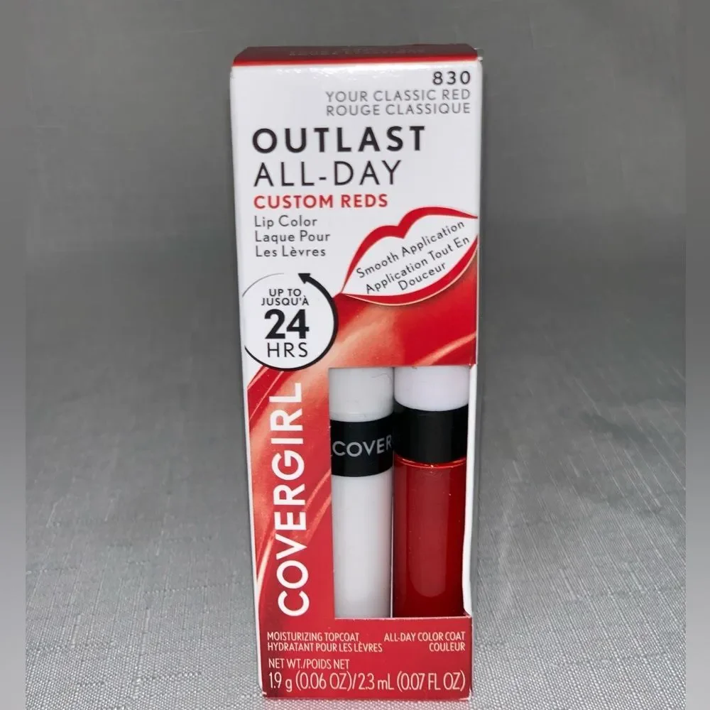 NIB COVERGIRL Outlast All Day Lip Color Custom Reds 830 Your Classic Red 2.3ml